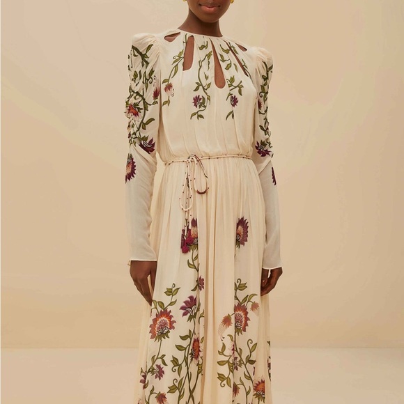 Farm Rio: Multicolor Romantic Nature Long Sleeve Maxi Dress - Picture 11 of 13